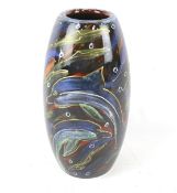 A signed Anita Harris 'dolphin' vase.