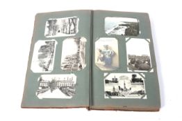 An album of vintage postcards.