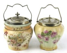 Two 20th century biscuit barrels.