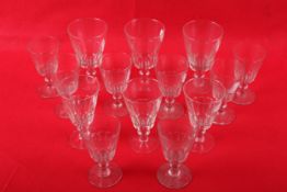 Twenty 19th century pedestal drinking glasses.