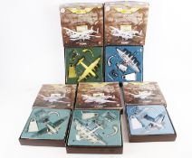 Five Corgi Aviation Archive 'Frontier Airlines' diecast models.