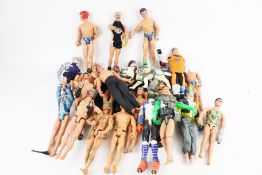 A collection of action figures, accessories and vehicles.