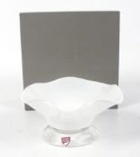 An Orrefords Sweden glass vase designed by Anna Milsson.