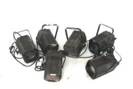 Six square theatre spotlights.
