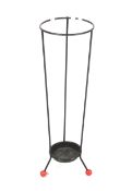 A mid-century 'atomic sputnik' umbrella stand. With tin drip tray.