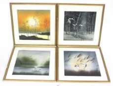 Four seasons Chinese watercolours