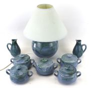 A collection of assorted Lamorna pottery items.