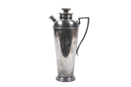 An Art Deco silver-plated cocktail shaker and stopper.
