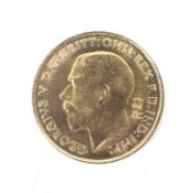 A George V half-sovereign, 1912.