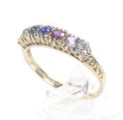 A vintage 9ct gold acrostic 'DARLING' ring.