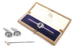 A pair of Georg Jensen 'Sterling' round baton-twist cufflink, model 25A.