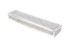 An Indian white metal rectangular box.