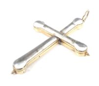 A 19th century gold and rock crystal reliquary-type cross.