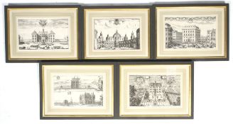 After Pieter Van Der Aa (1659-1733), five monochrome engravings.