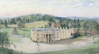 John Alfred (19)'61' topographical acrylic on board, '9 am May Morning Concord College'.