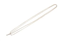 A late Victorian rose gold fancy link guard chain.