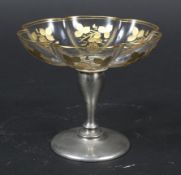 An Edward VII glass and silver pedestal sweet dish.