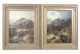 Joseph Horlor (1809-1887), a pair of oil on canvas, 'Trossacks Scotland' and 'Glencoe Scotland'.