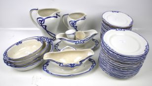A vintage Art Nouveau Villeroy & Boch Dresden dinner service.