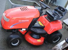 A Simplicity ride on petrol powered lawn mower.