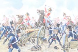 David N Reed (born 1946), Military School, watercolour, 'The Dash for the Guns, Waterloo 1815'.