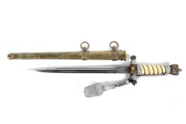 A German WWII Third Reich Kriegsmarine officer's dagger.