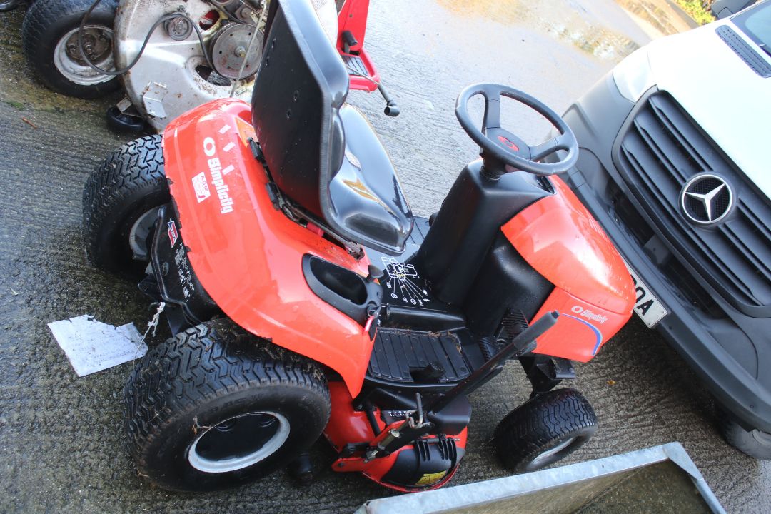 A Simplicity ride on petrol powered lawn mower. - Image 2 of 2