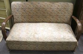 An Art Deco 1930's two seater sofa bed. AG & T Blue Ribbon 'PUT. U. UP'.