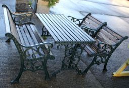 A garden furniture set.