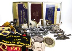 A large assortment of items regarding whippet racing.