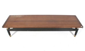 A mid-century G-Plan 'Librenza' teak and ebonised range rectangular coffee table.