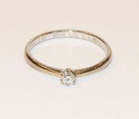 18 k Weißgold Ring mit Diamant, 0,10 ct., 1,9 gr.
