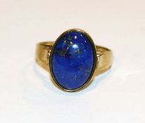 8 k Gelbgold Ring mit Lapislazuli, 2,6 gr., Gr. 56