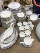 A Wedgwood Waverley part dinner service comprising eight dinner plates, eight salad plates,