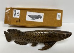 A modern Chinese style bronze carp figur