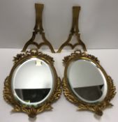 A pair of 19th Century gilt metal easel