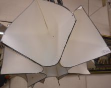 A modern triple pendant light with three