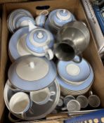 A modern Doulton pale blue and gilt band