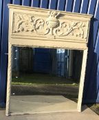 A 19th Century painted framed over mante