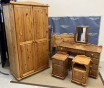 A collection of pine bedroom furniture t