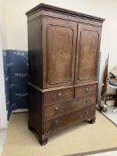 A 19th Century mahogany linen press, the