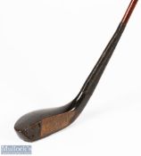 J Morris dark stained beech wood longnose deep faced brassie c1885 - head measures 5