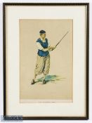 Charles Ambrose (1876-1946) - original colour golfing print titled 