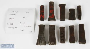 Collection of Cast Iron Golf Club Tools and other Head Stamp Marks, with names/marks of Mr