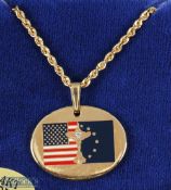 2004 Official Ryder Cup Presentation 14ct Gold Ladies Engraved Necklace - presented to players and