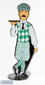 Golf Figure Dumb Waiter in wood appears to be missing tray/plate stands at 36