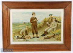 G & P Barrie of Glasgow & Dundee Golf Scene Aerated Water Bottle Ginger Beer Advertising