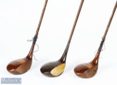 J H Taylor autograph stripe top coated steel shafted woods together with Cann & Taylor Country