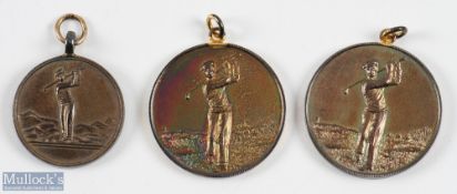 3x The Artisan Golfers Association silver medals 1956, 1959 and 1967 - embossed to rev; Annual