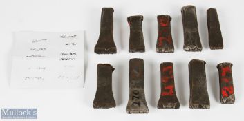 Collection of Cast Iron Golf Club Tools and other Head Stamp Marks, with names/marks of Forecastle L